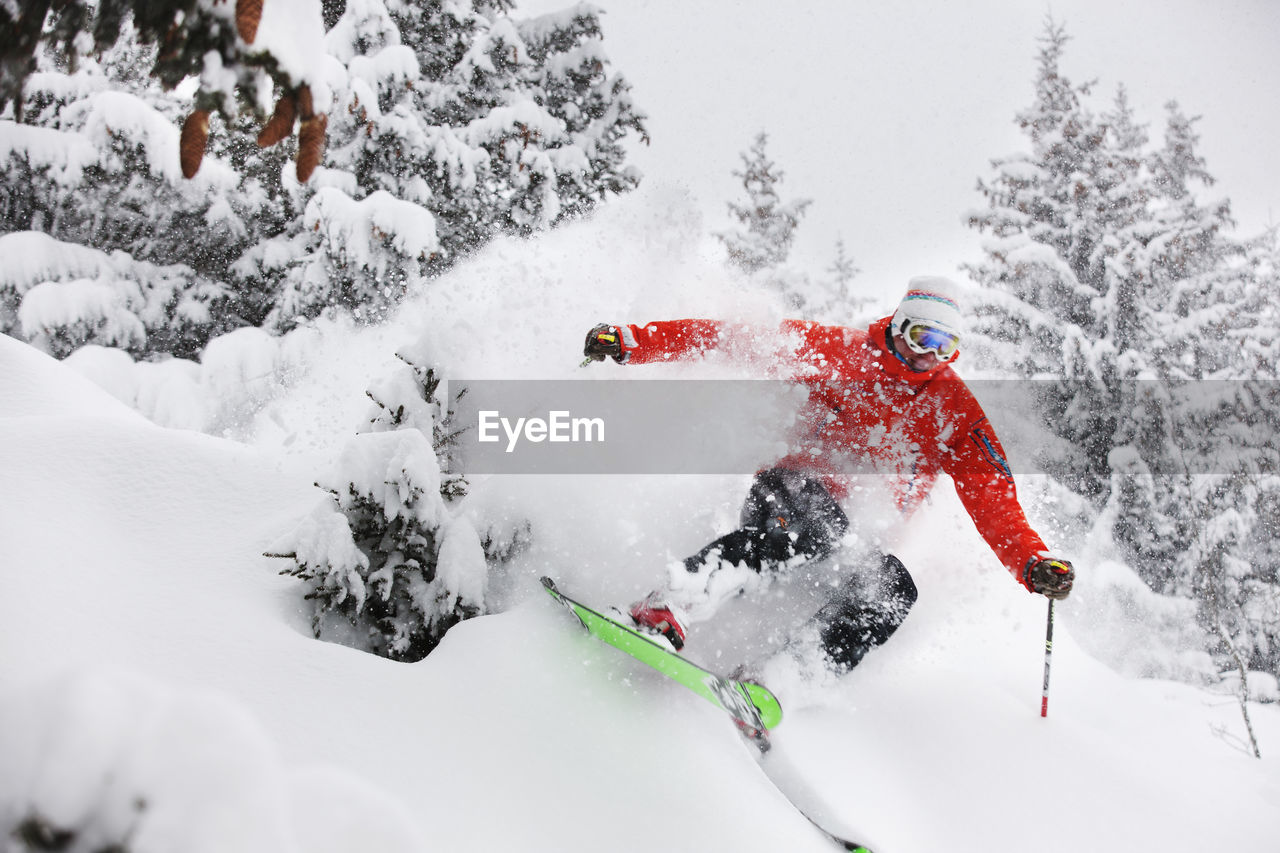 View of person skiing