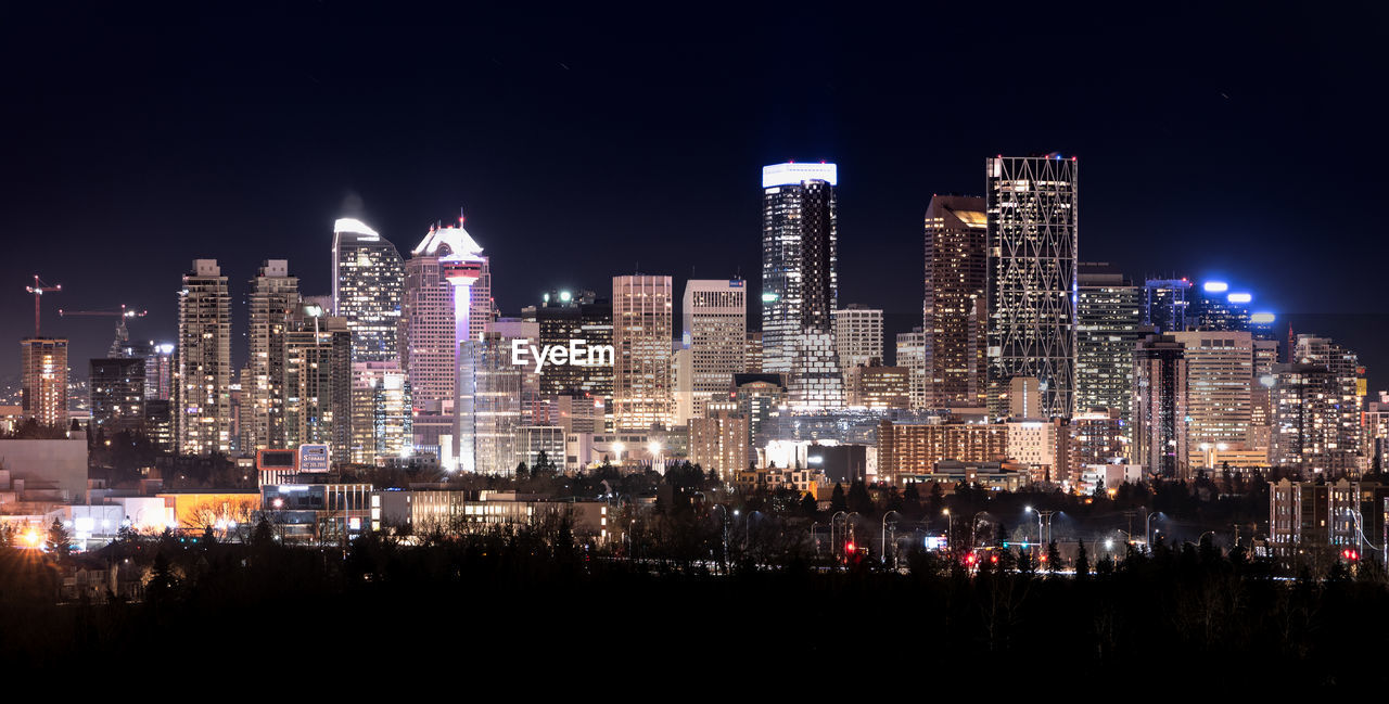 Calgary night cityscape,shot in calgary, alberta, canada