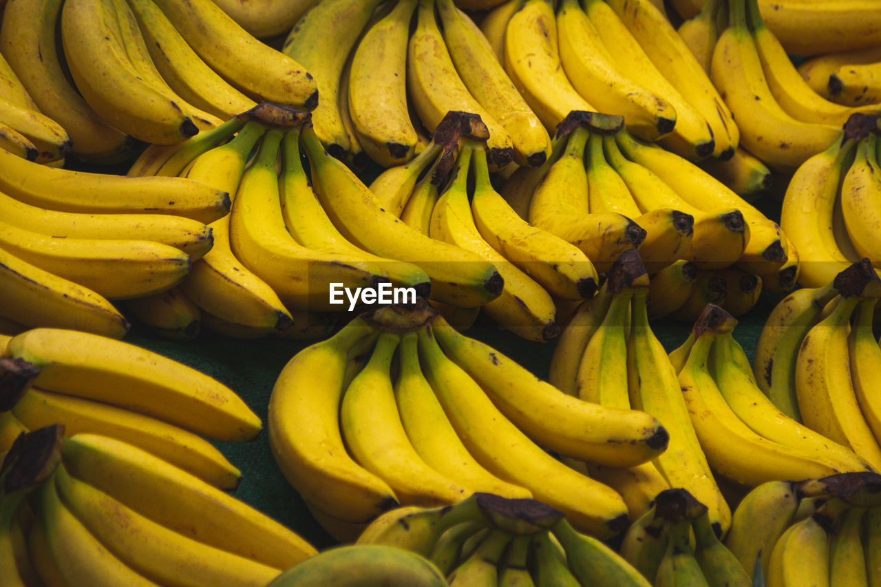 Full frame shot of bananas at market stall