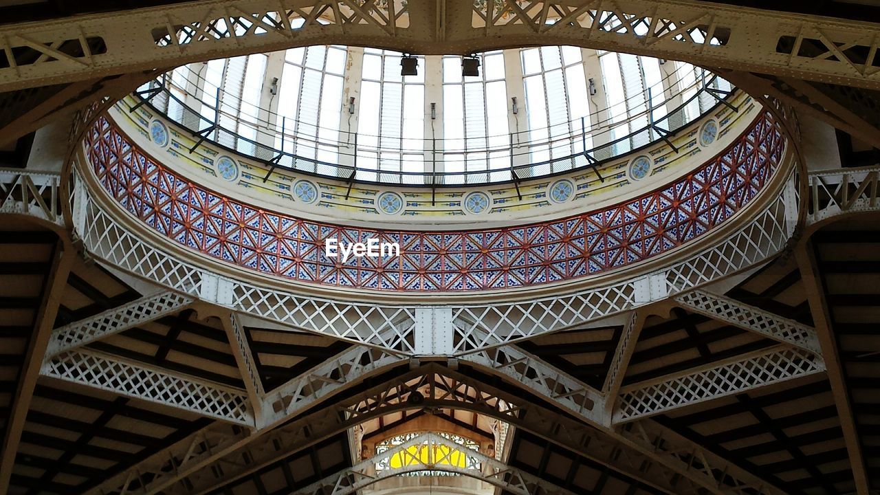 Low angle view of dome ceiling indoors