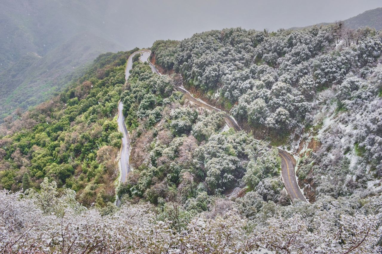 High angle view of agricultural landscape against sky