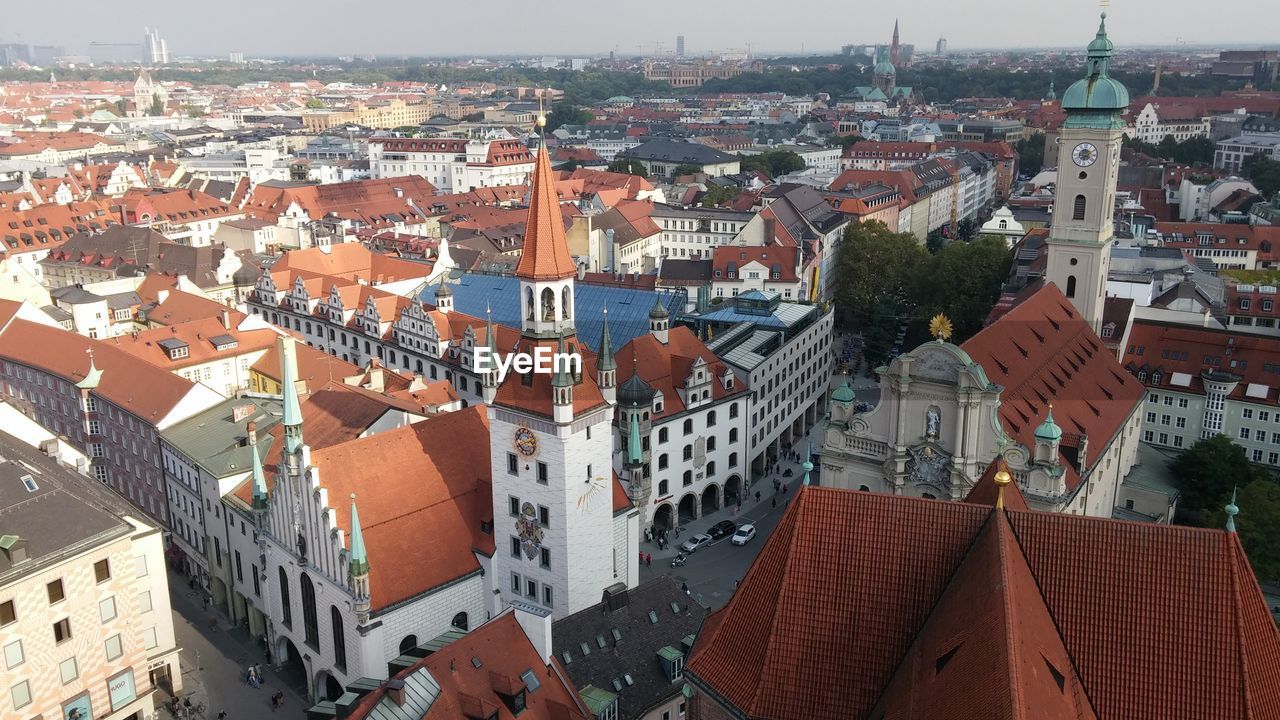 High angle view of cityscape