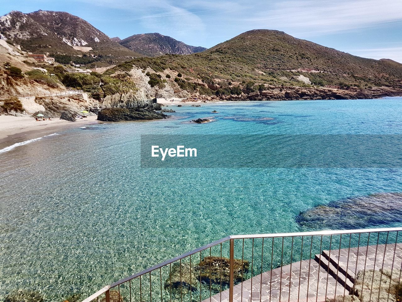 High angle view of sea against sky