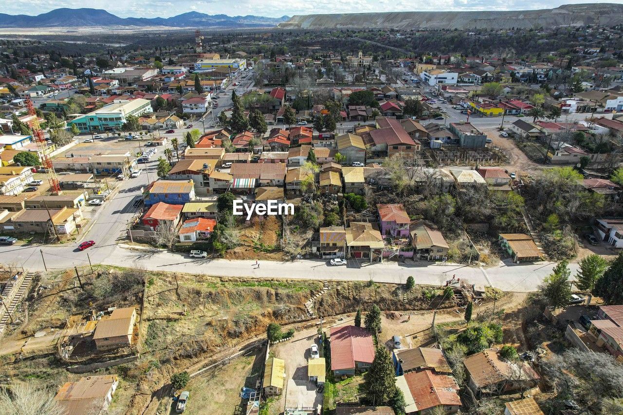 high angle view of townscape