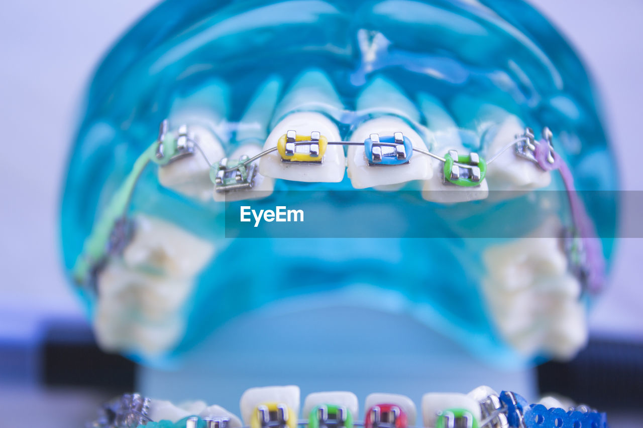 Close-up of artificial teeth