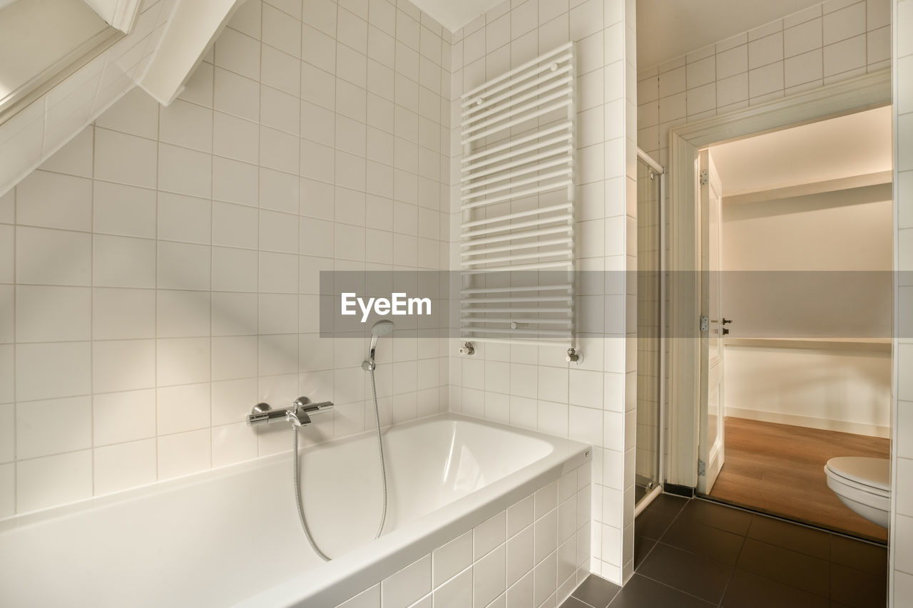 high angle view of sink in bathroom