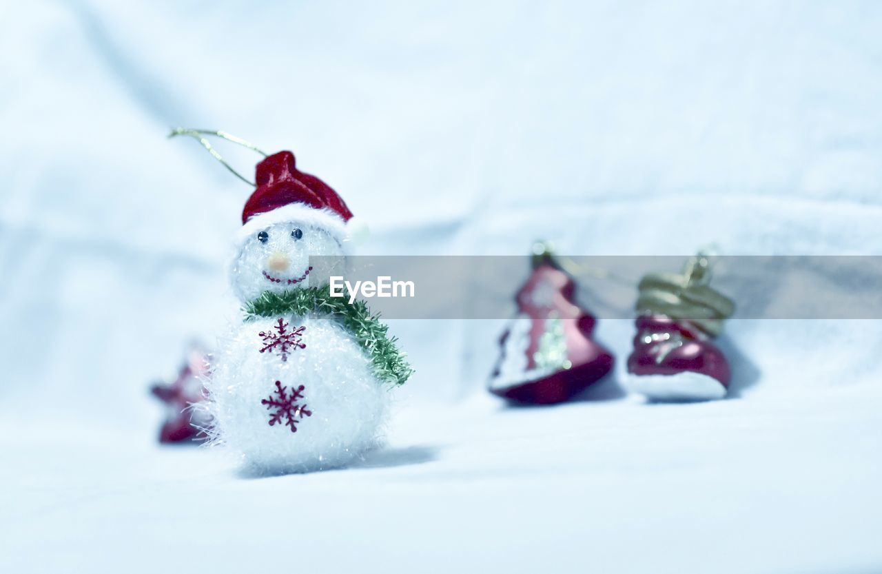 Close-up of snowman toy