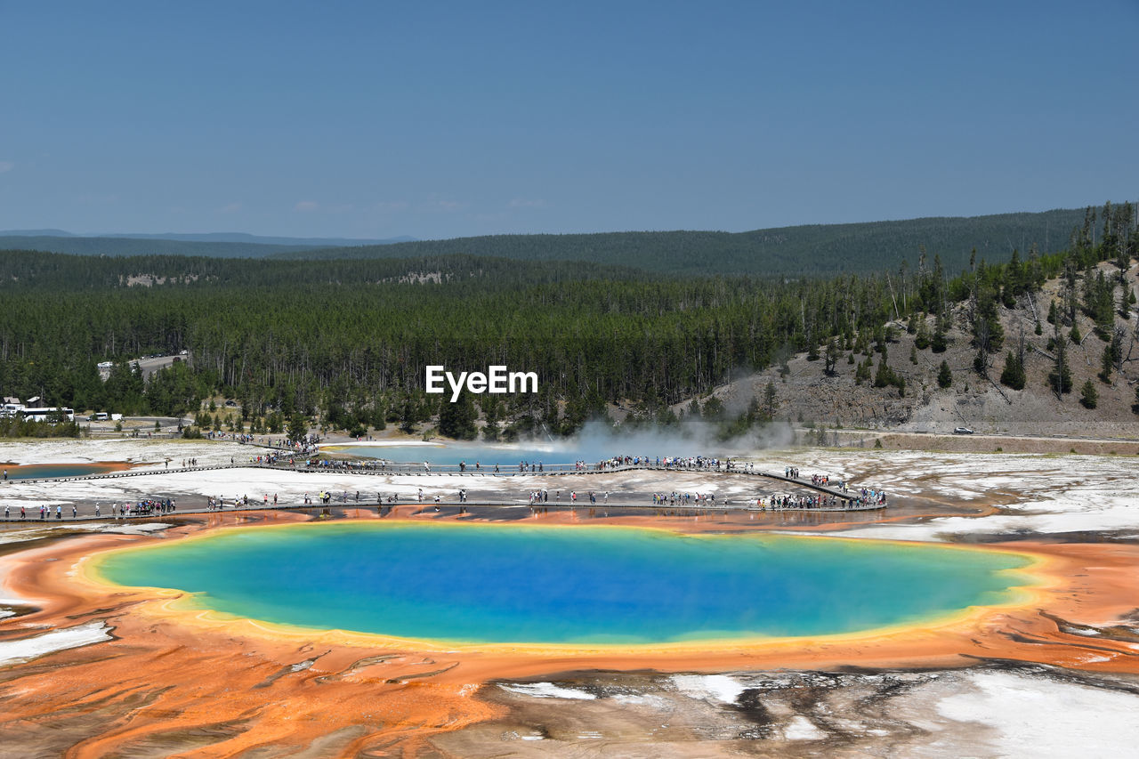 Scenic view of champagne pool against sky