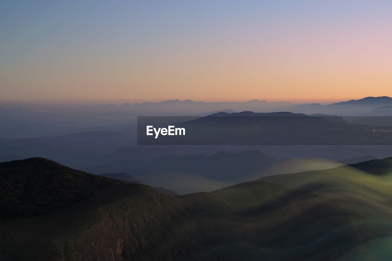 View of mountains at sunset