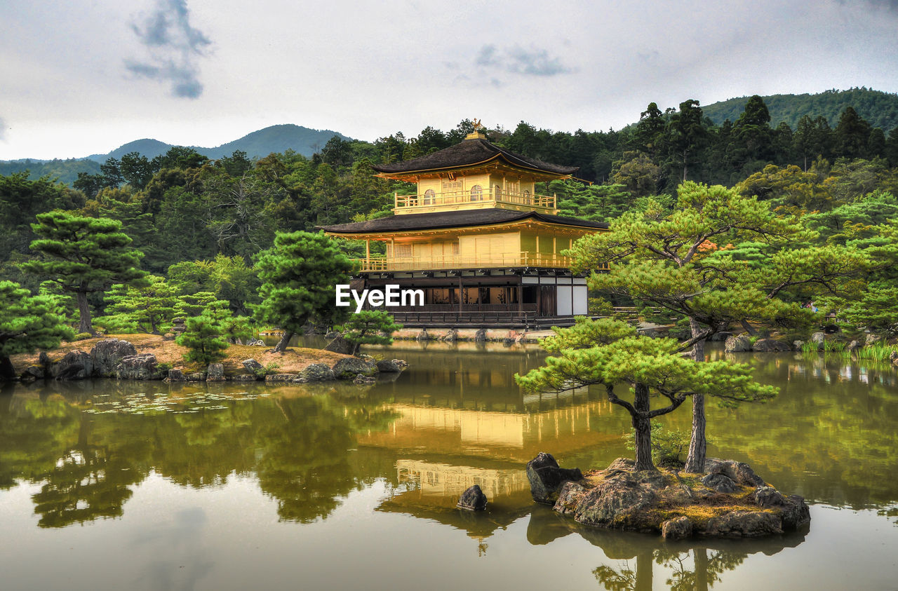 Kyoto, japan - 24 july 2016. kinkaku-ji, rokuon-ji literally temple of the golden pavilion