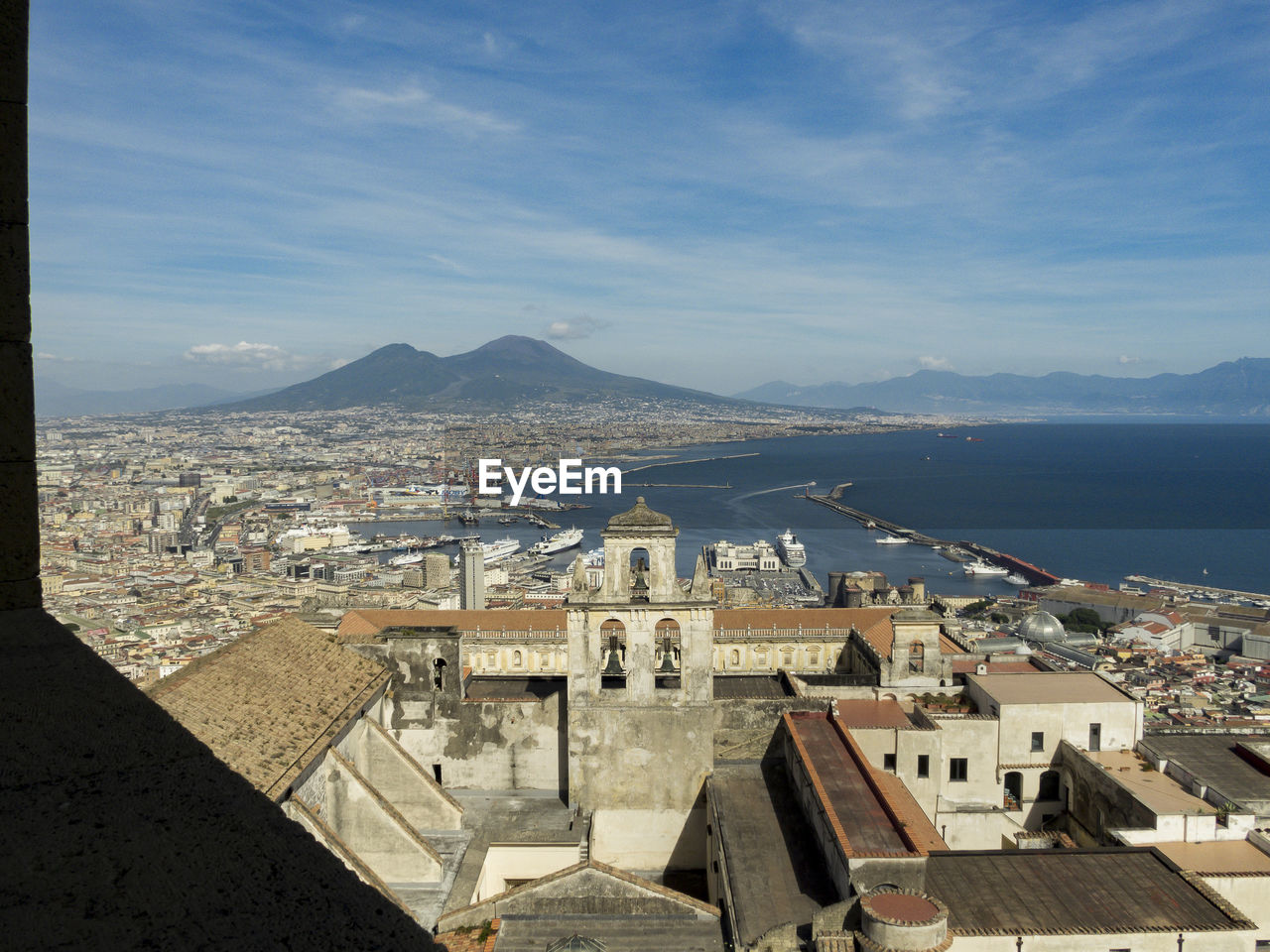 High angle view of townscape against sky