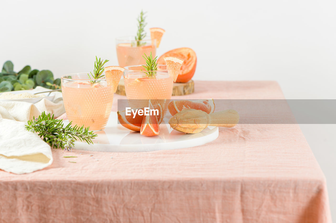 high angle view of food on table