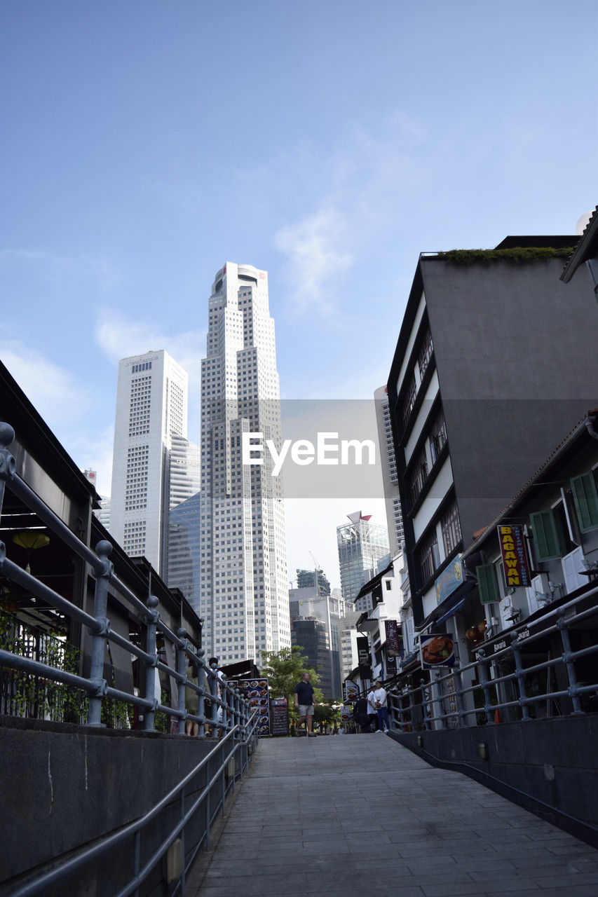 STREET AMIDST BUILDINGS AGAINST SKY