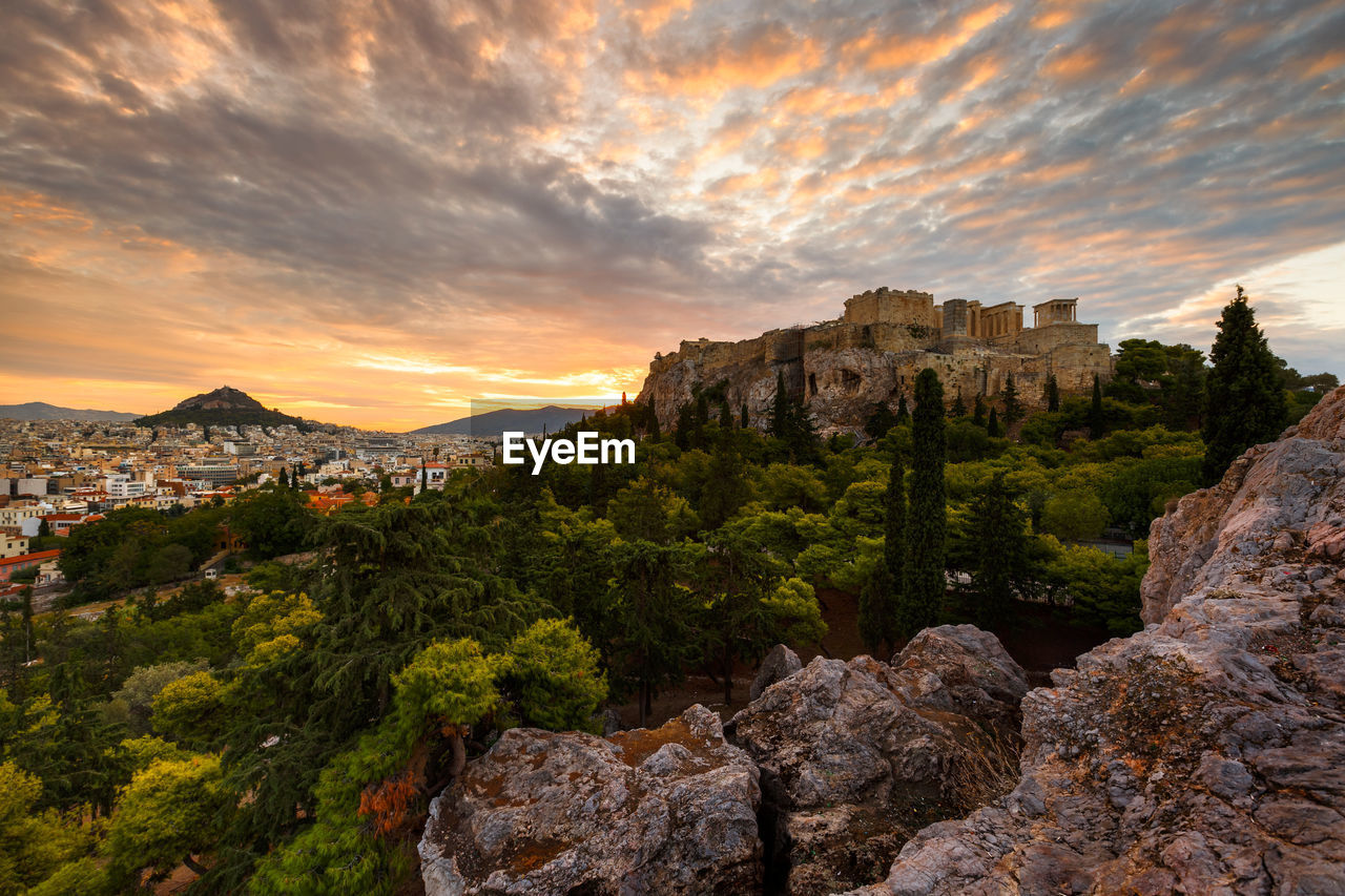 Acropolis as seen from areopagus hill early in the morning.