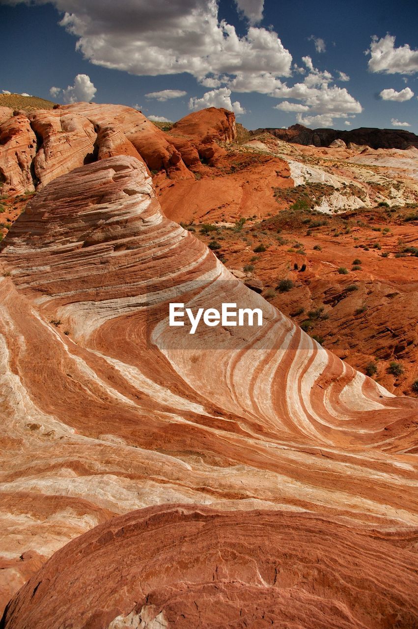 Scenic view of rock formation on landscape