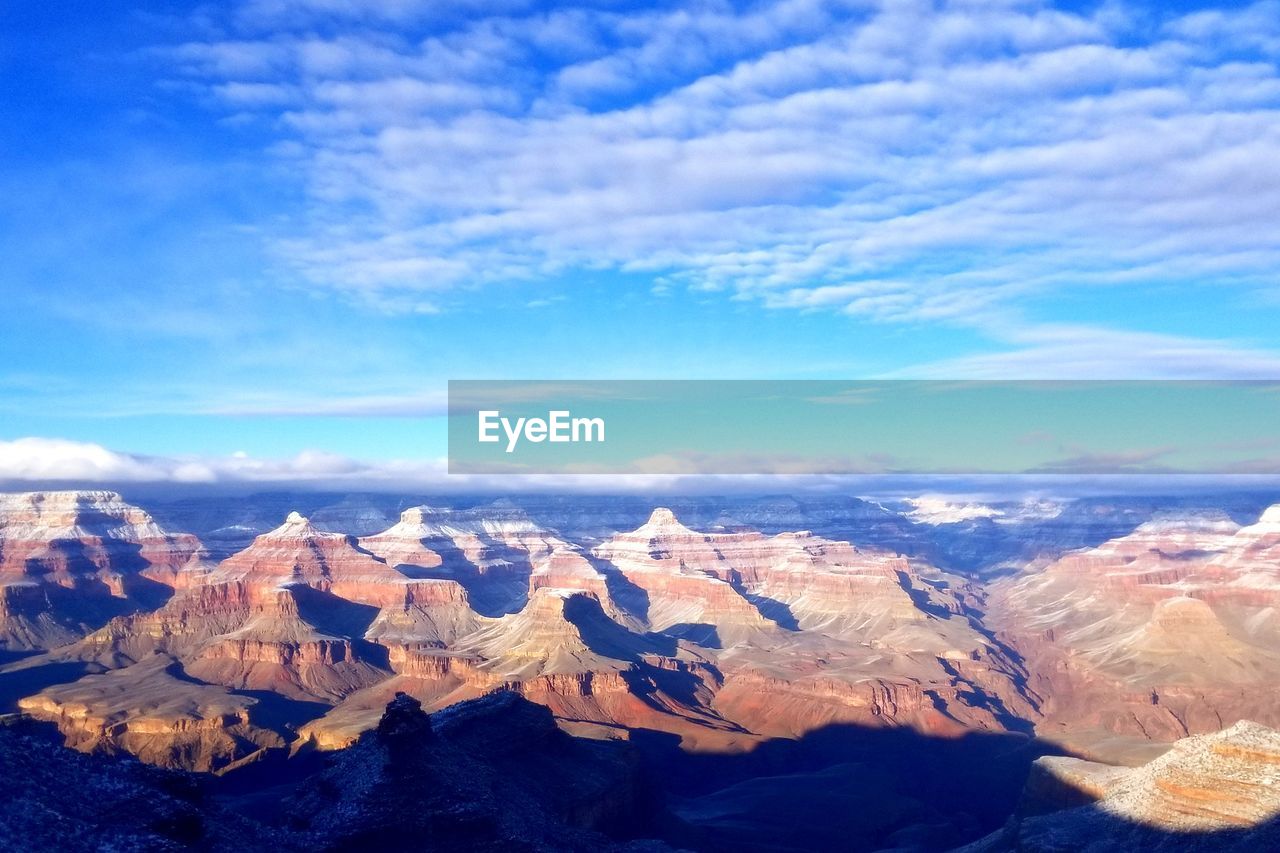 Scenic view of dramatic landscape against sky