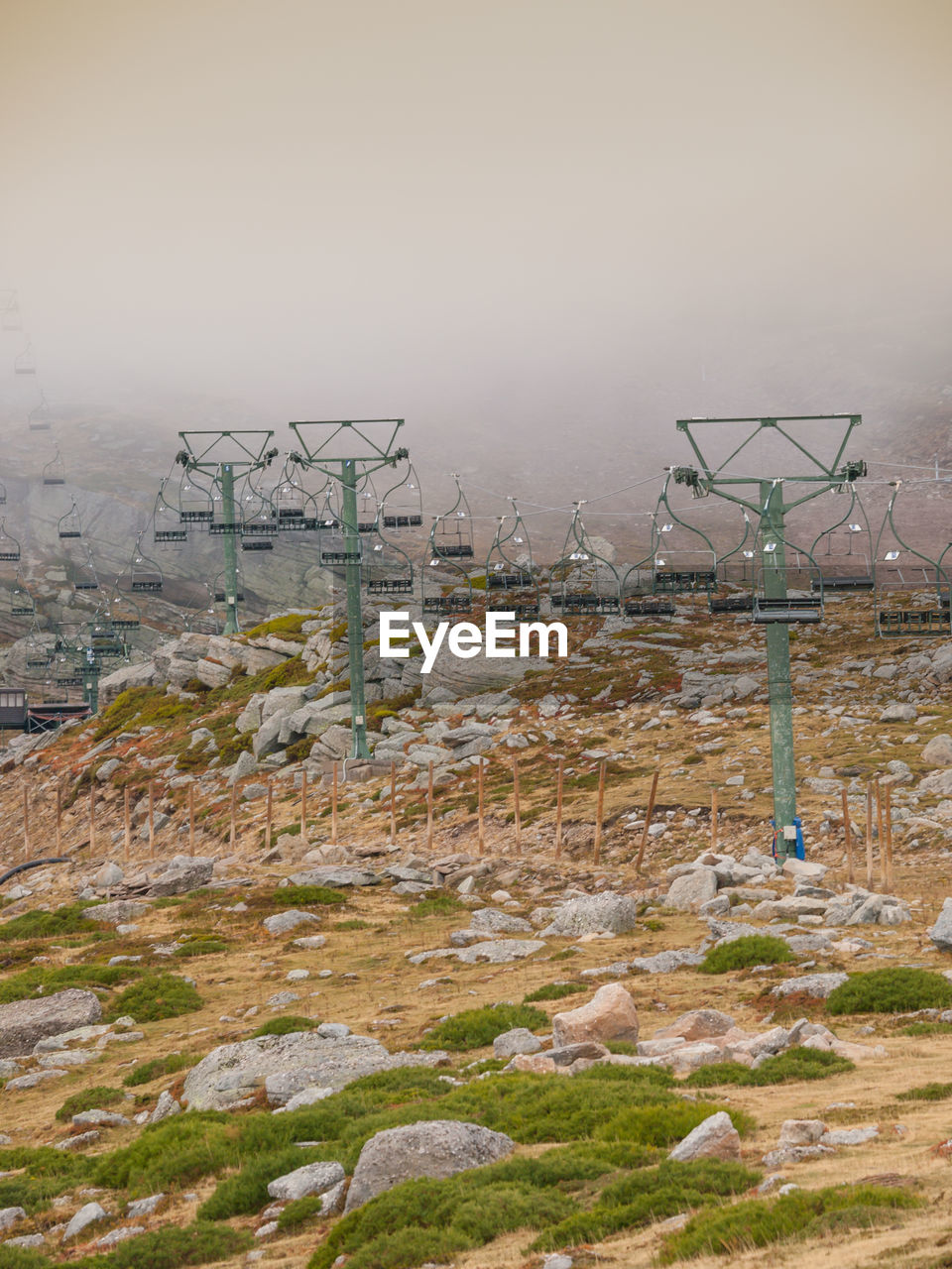 Ski lift against sky