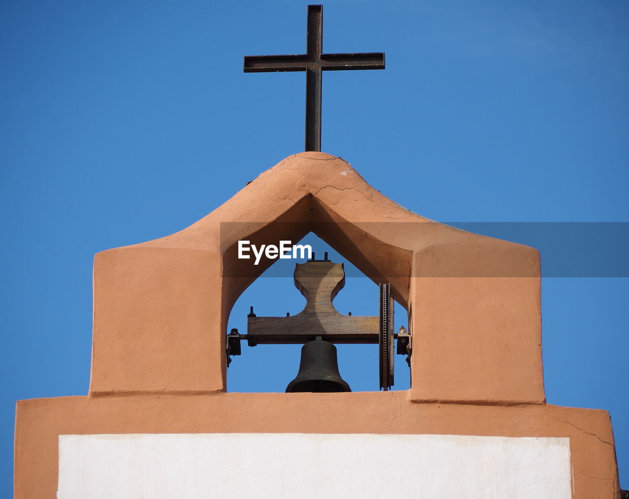 Low angle view of bell tower