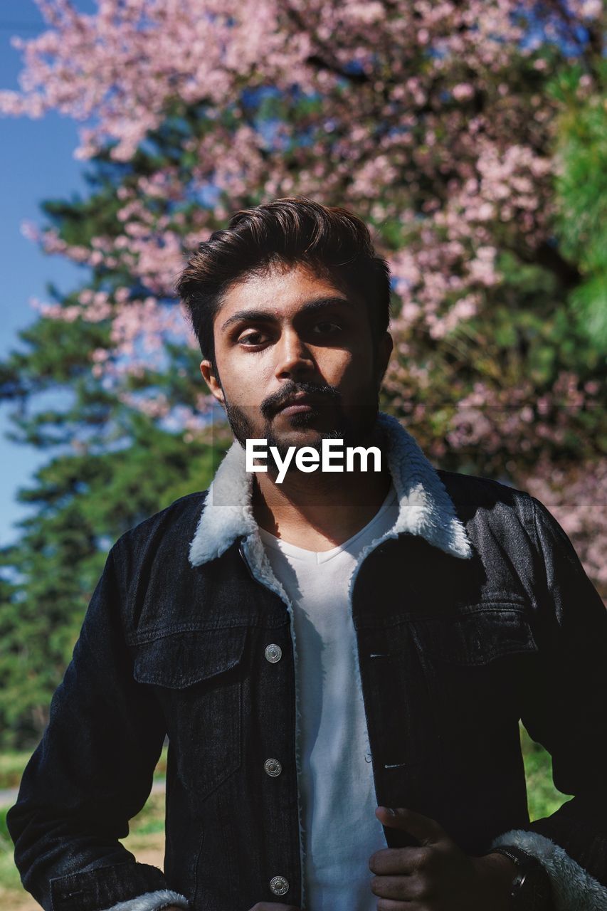 Portrait of a men in cherry blossom festival