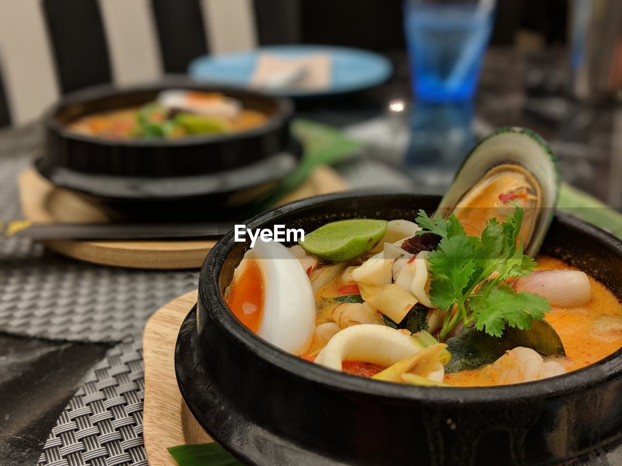 Close-up of food in container on table