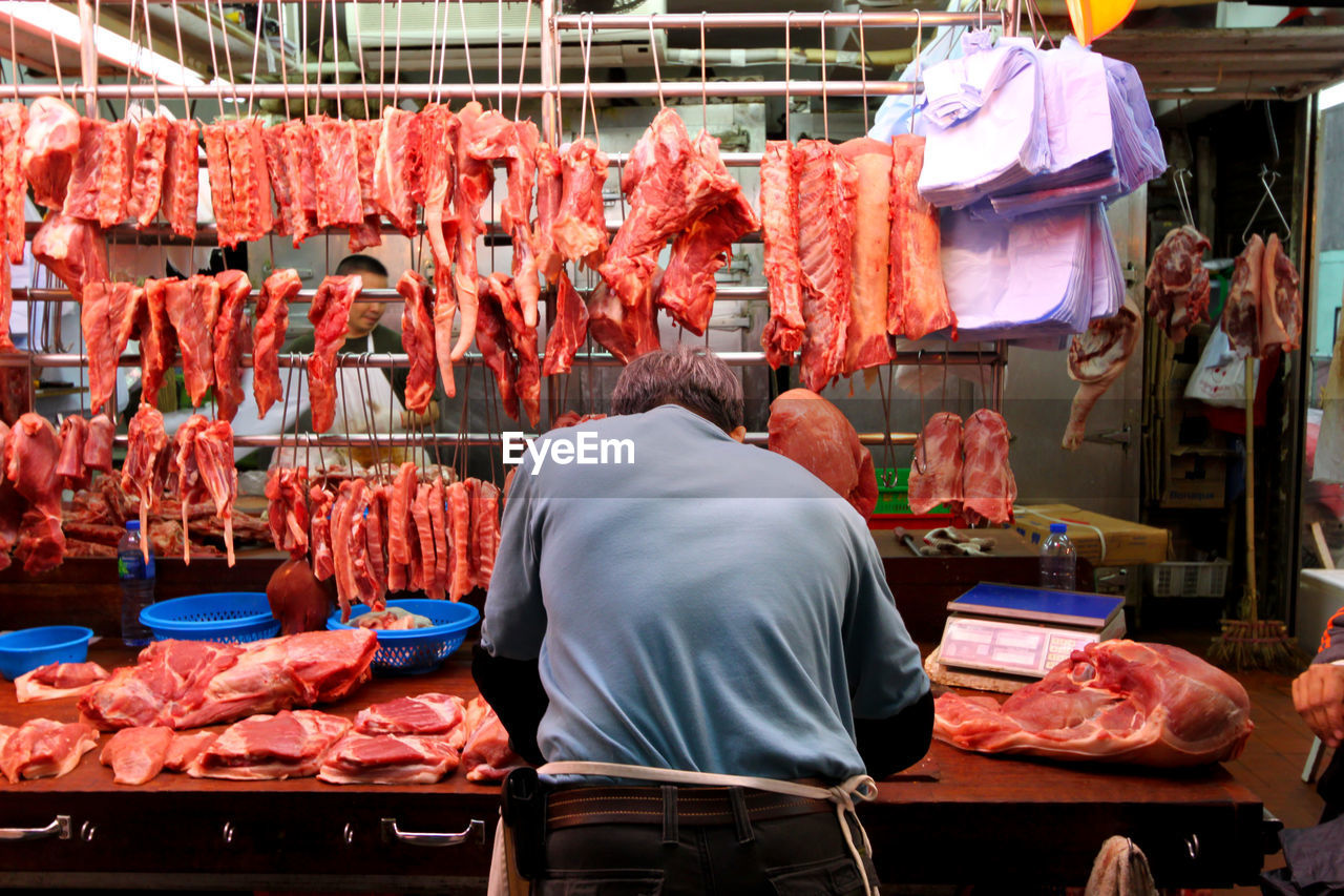 View of meat for sale