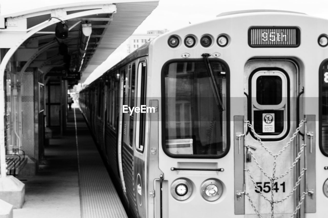 Train on railroad station platform