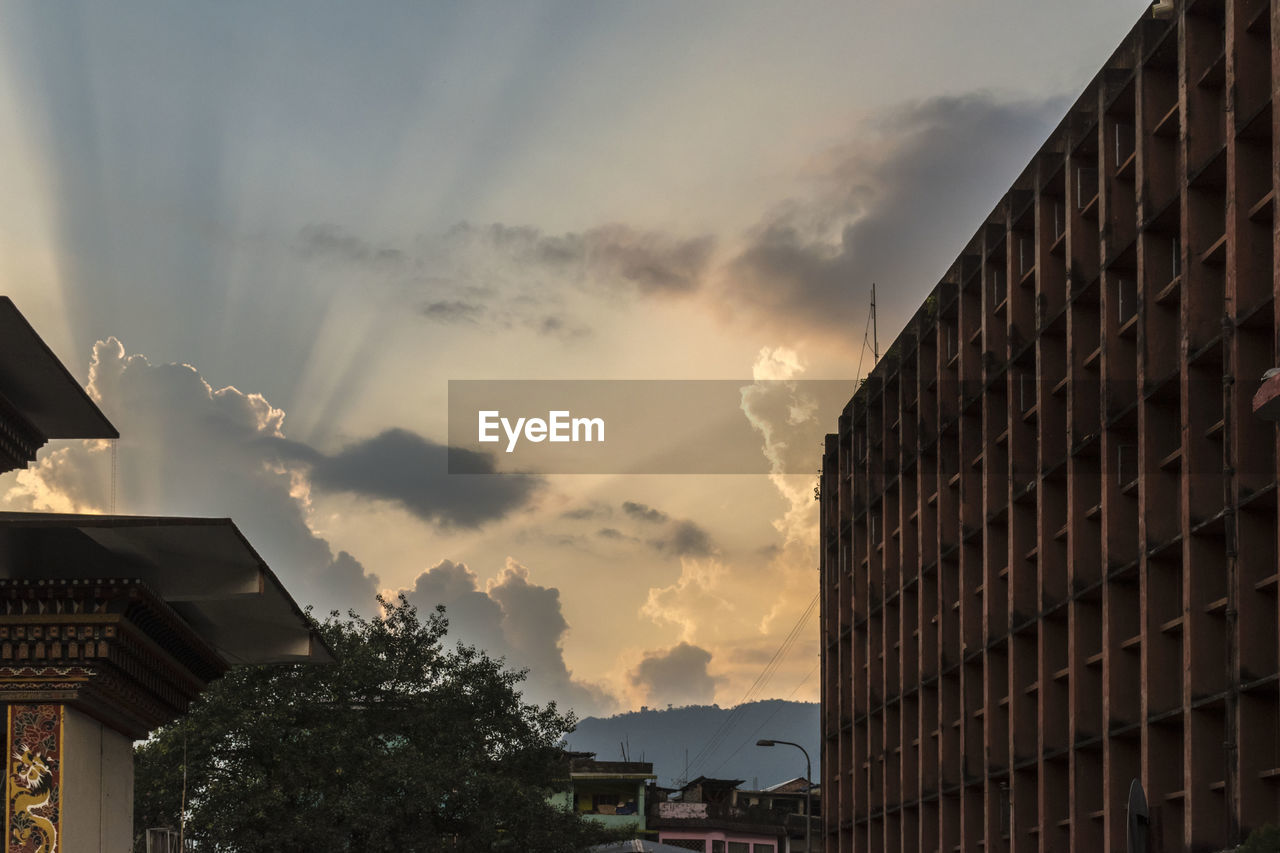 Low angle view of buildings against sky