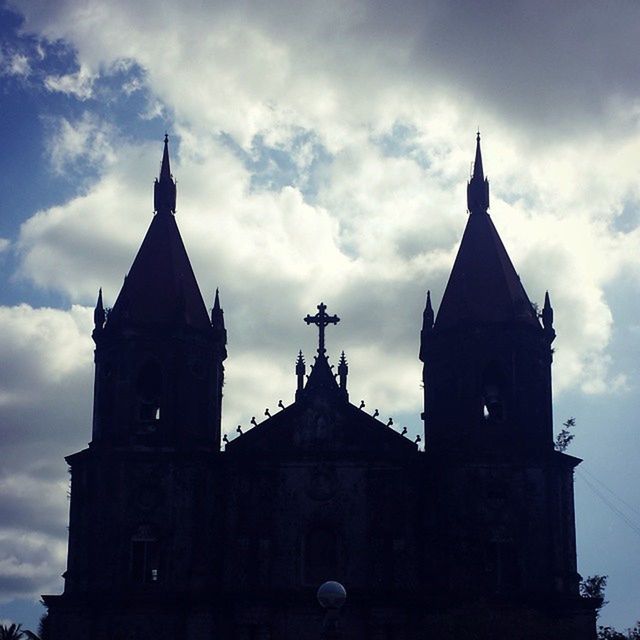 LOW ANGLE VIEW OF CHURCH AGAINST CLOUDY SKY