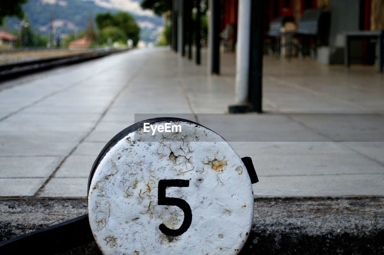 Empty railroad platform of hill station