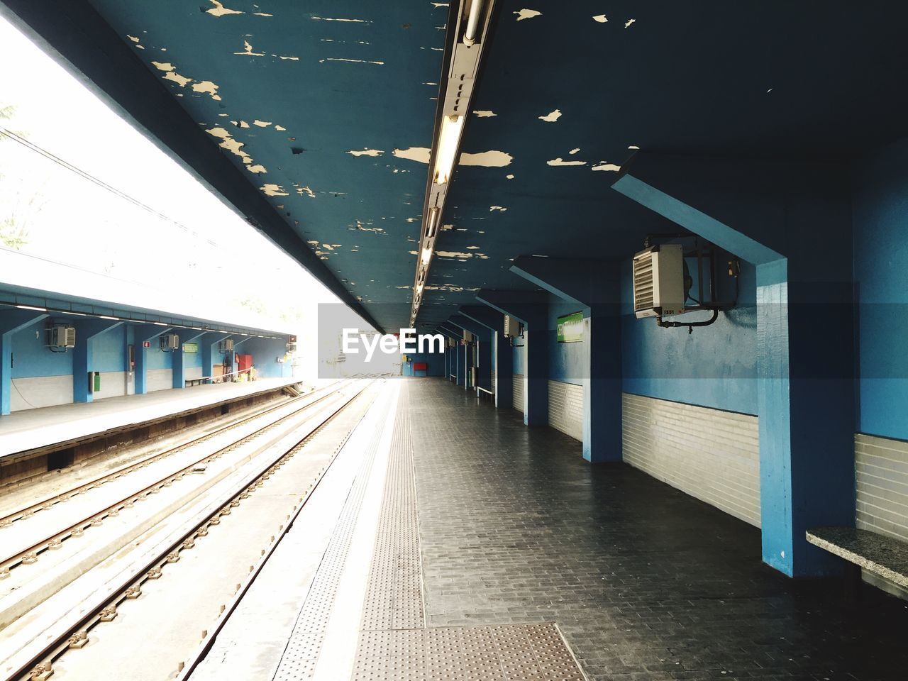 View of empty railroad station