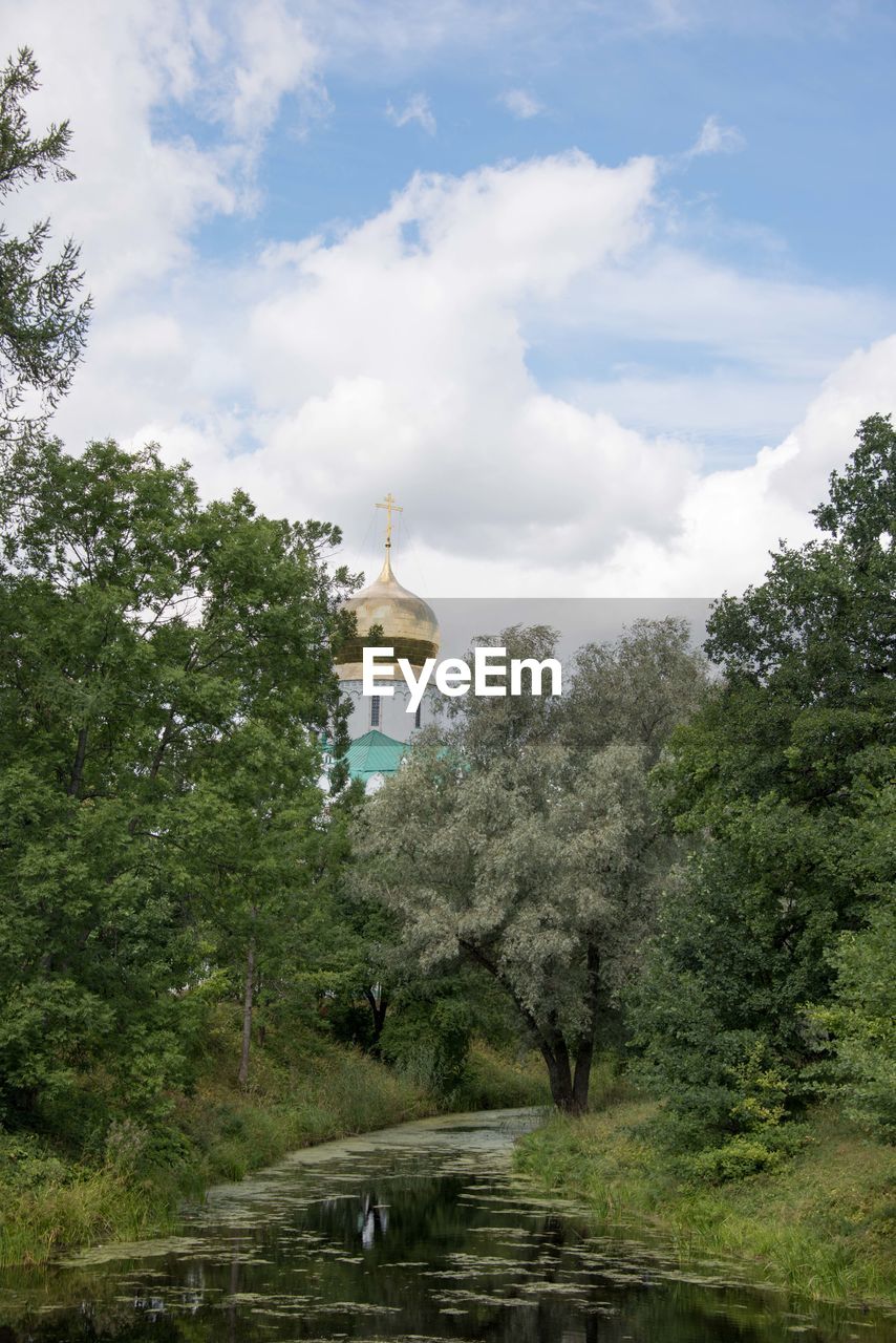 VIEW OF TREES AND BUILDINGS AGAINST SKY