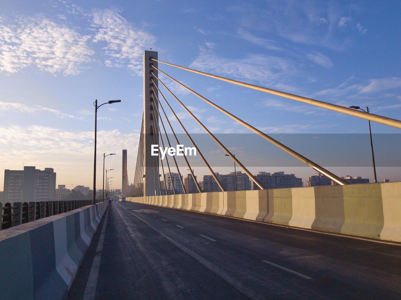 View of suspension bridge against sky