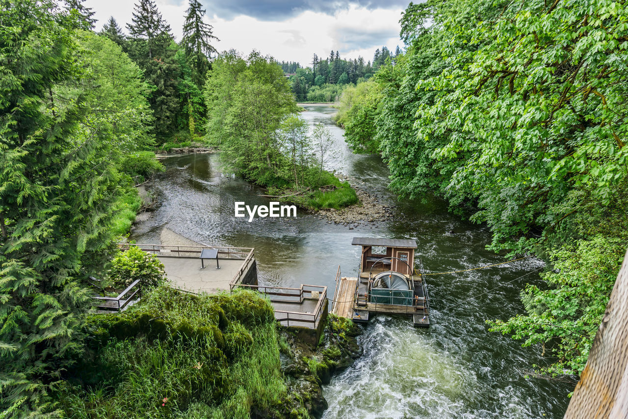 A view of the deschutes river below tumwater falls in washington state.