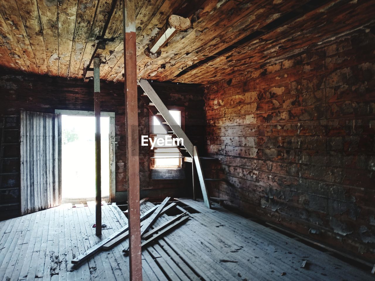 Interior of abandoned building