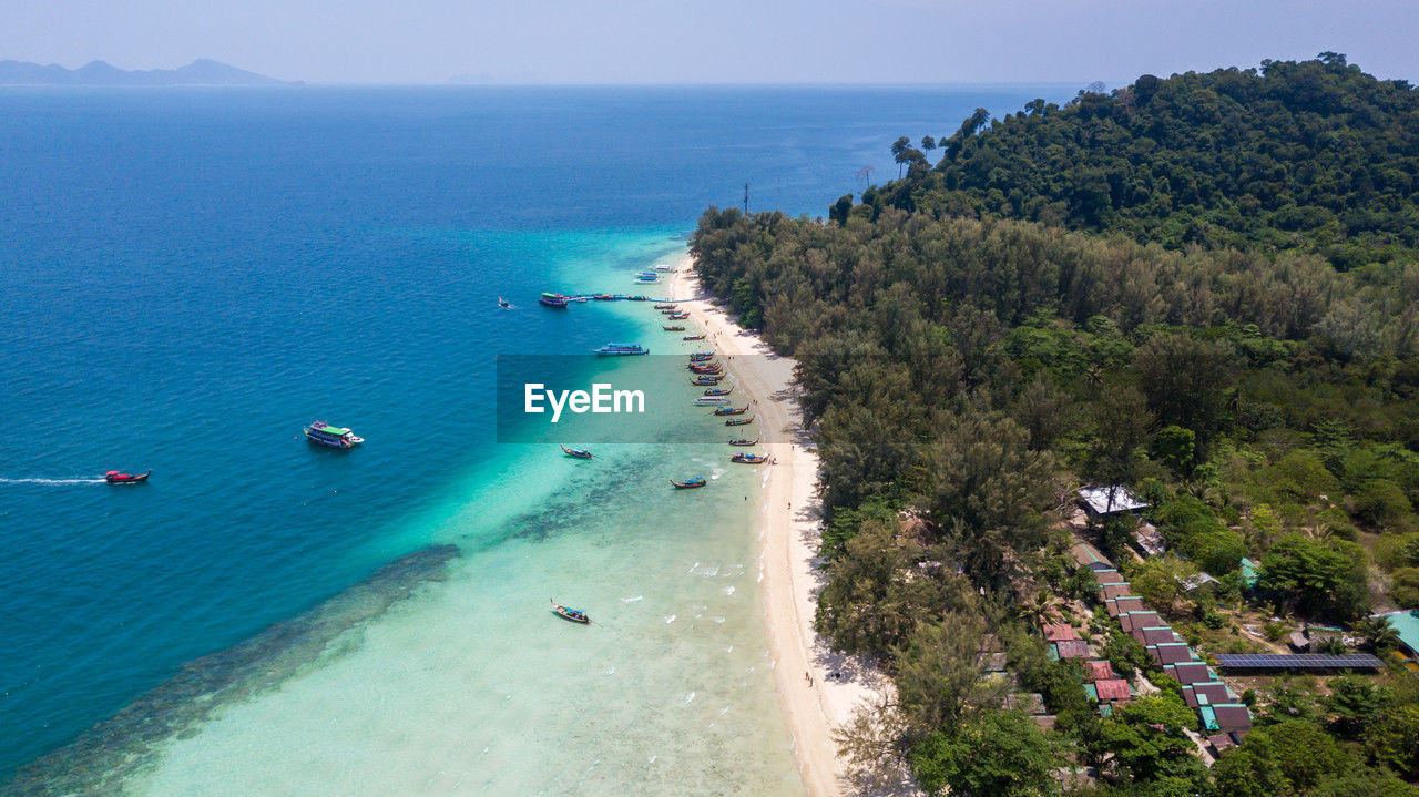 Aerial view of koh kradan, trang thailand.the untouched natural beauty of the beach, 