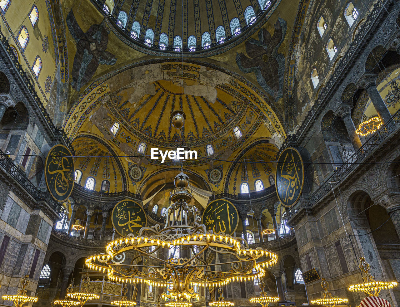 Istanbul, turkey - april 29, 2022 - inside the hagia sophia mosque