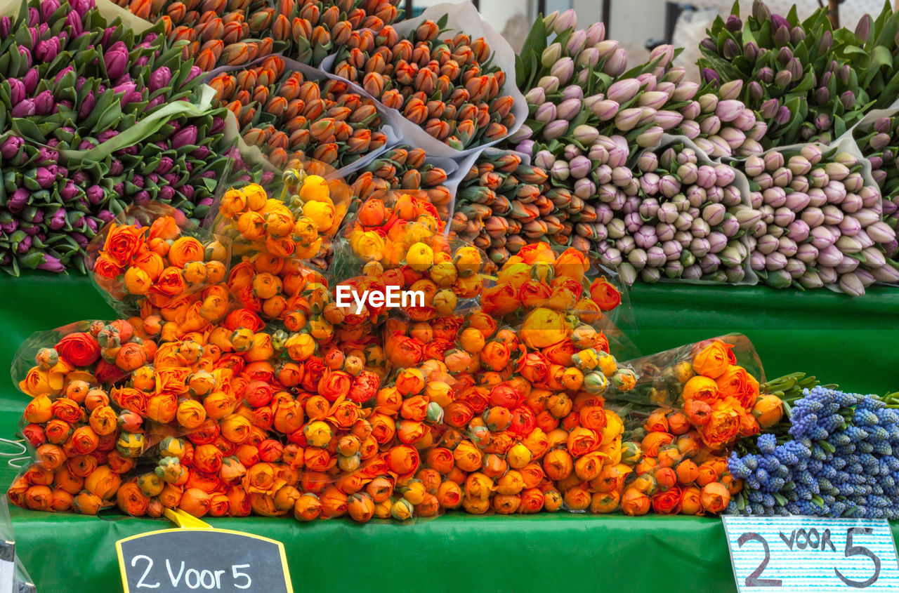 Food for sale at market stall