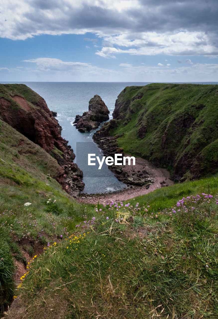 Sea inlet with dramatic cliffs