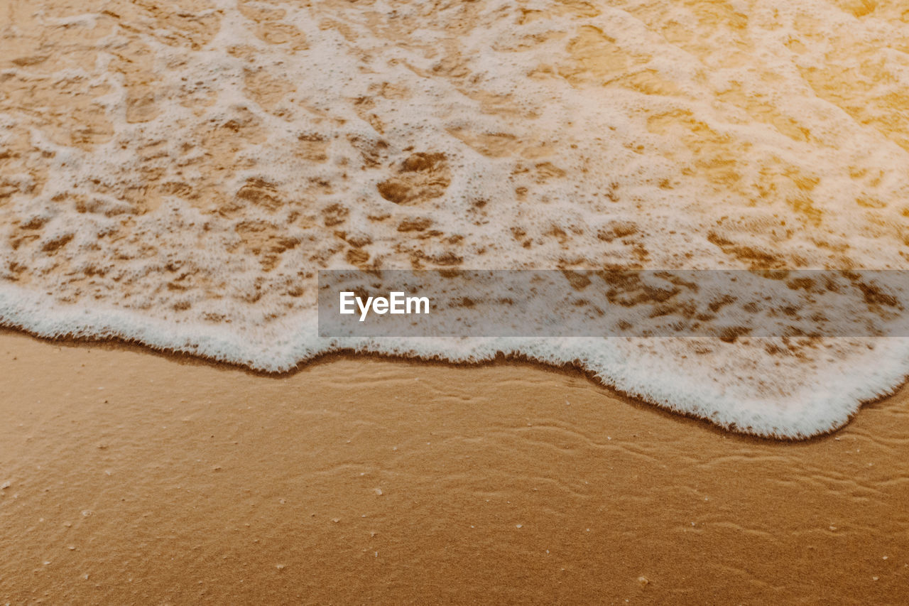 HIGH ANGLE VIEW OF SANDY BEACH