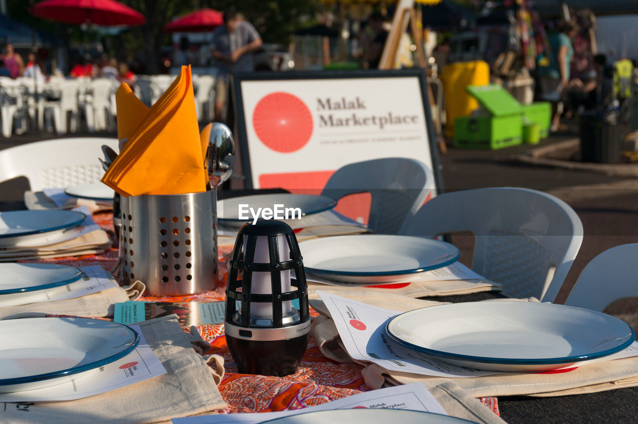 CLOSE-UP OF OBJECTS ON TABLE