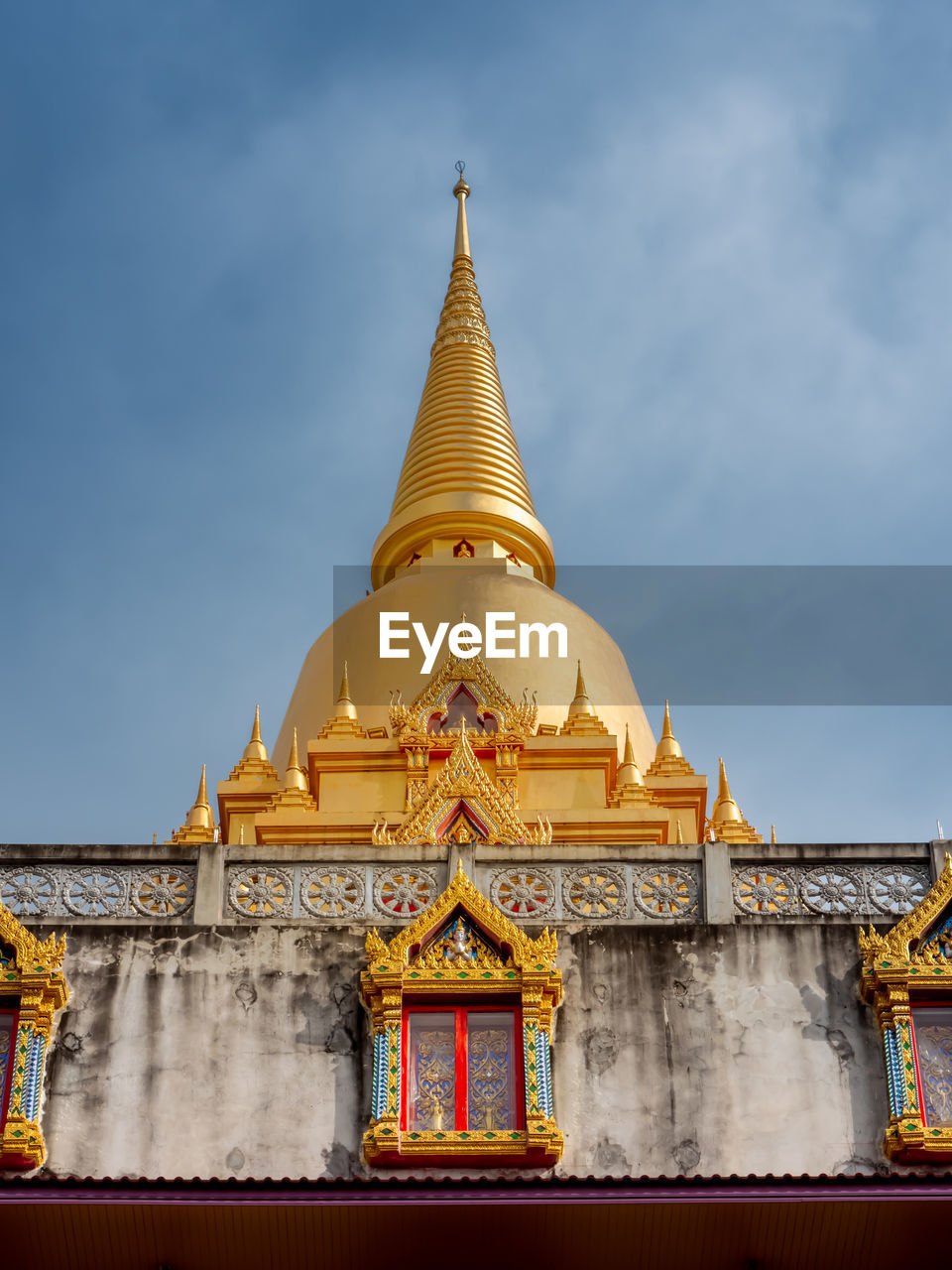 The thai pagoda traditional building against sky