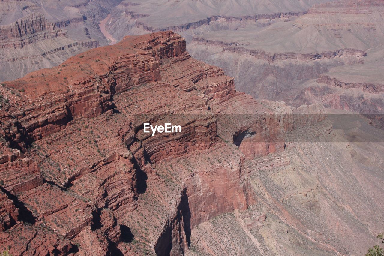 High angle view of rock formations