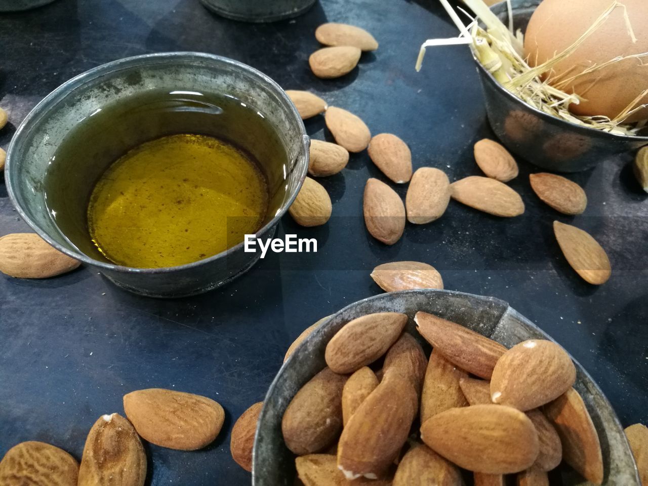 High angle view of food on table