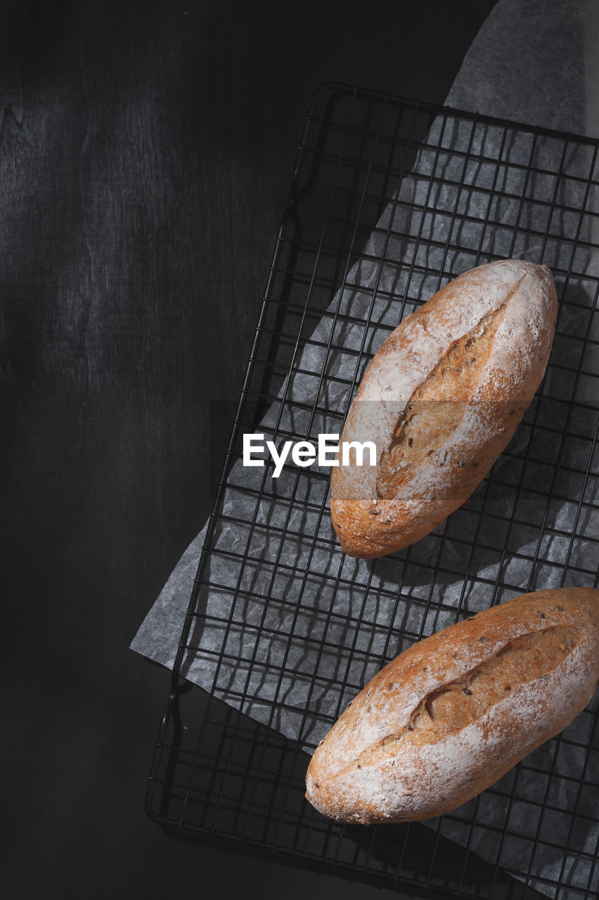 Directly above shot of breads on table