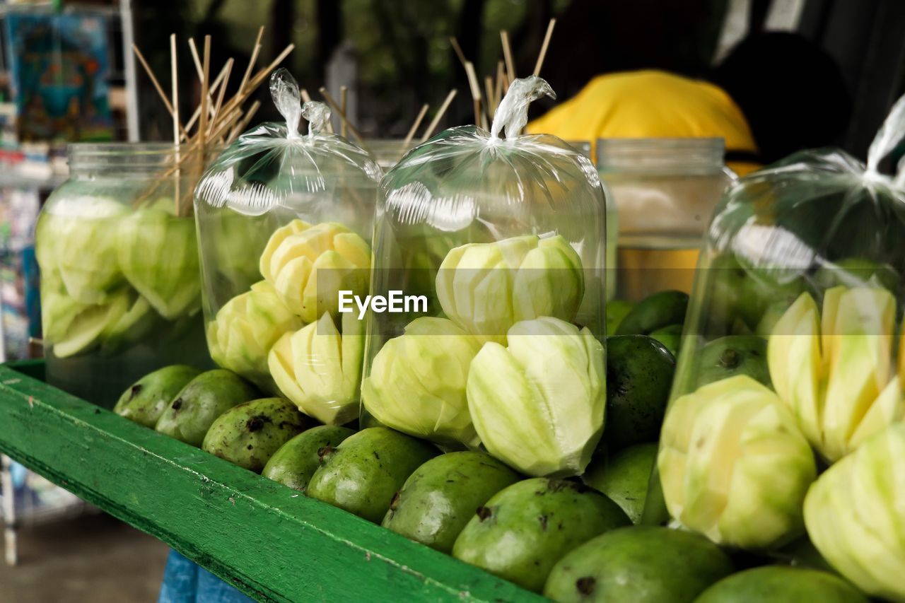 CLOSE-UP OF VEGETABLES FOR SALE AT MARKET