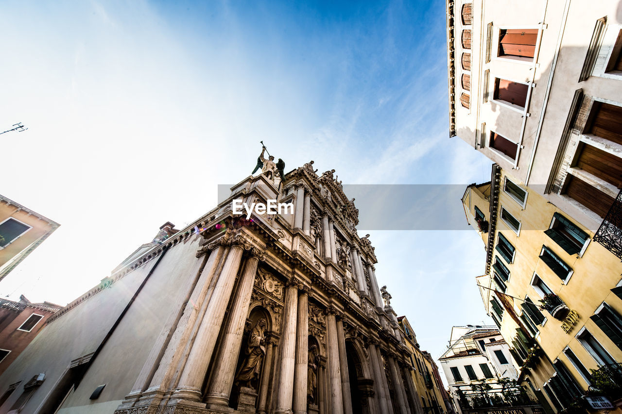 Low angle view of historic building against sky