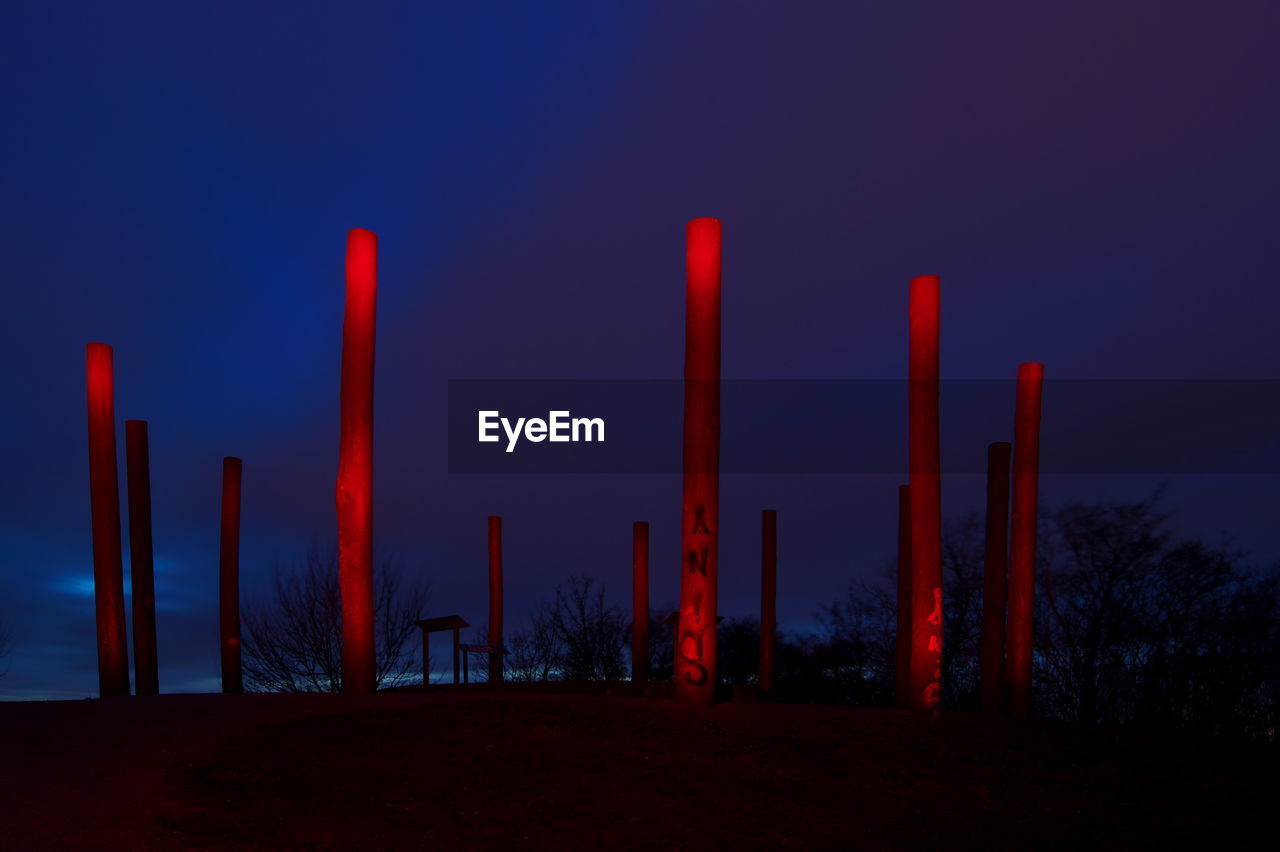 PANORAMIC VIEW OF GAZEBO AGAINST SKY AT SUNSET