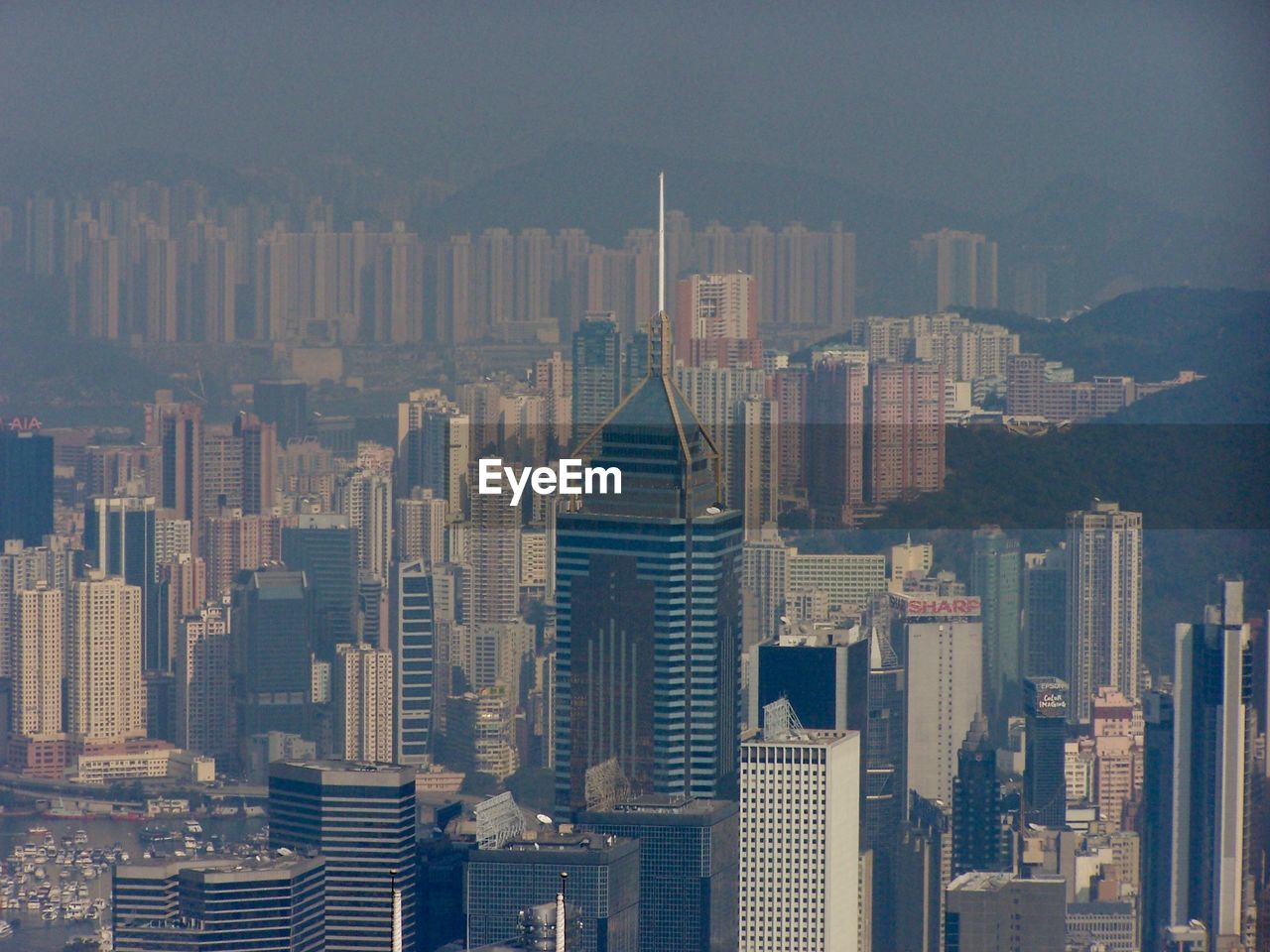 Aerial view of buildings in city