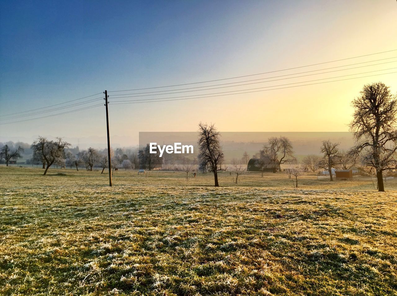 Scenic view of landscape against sky during sunset