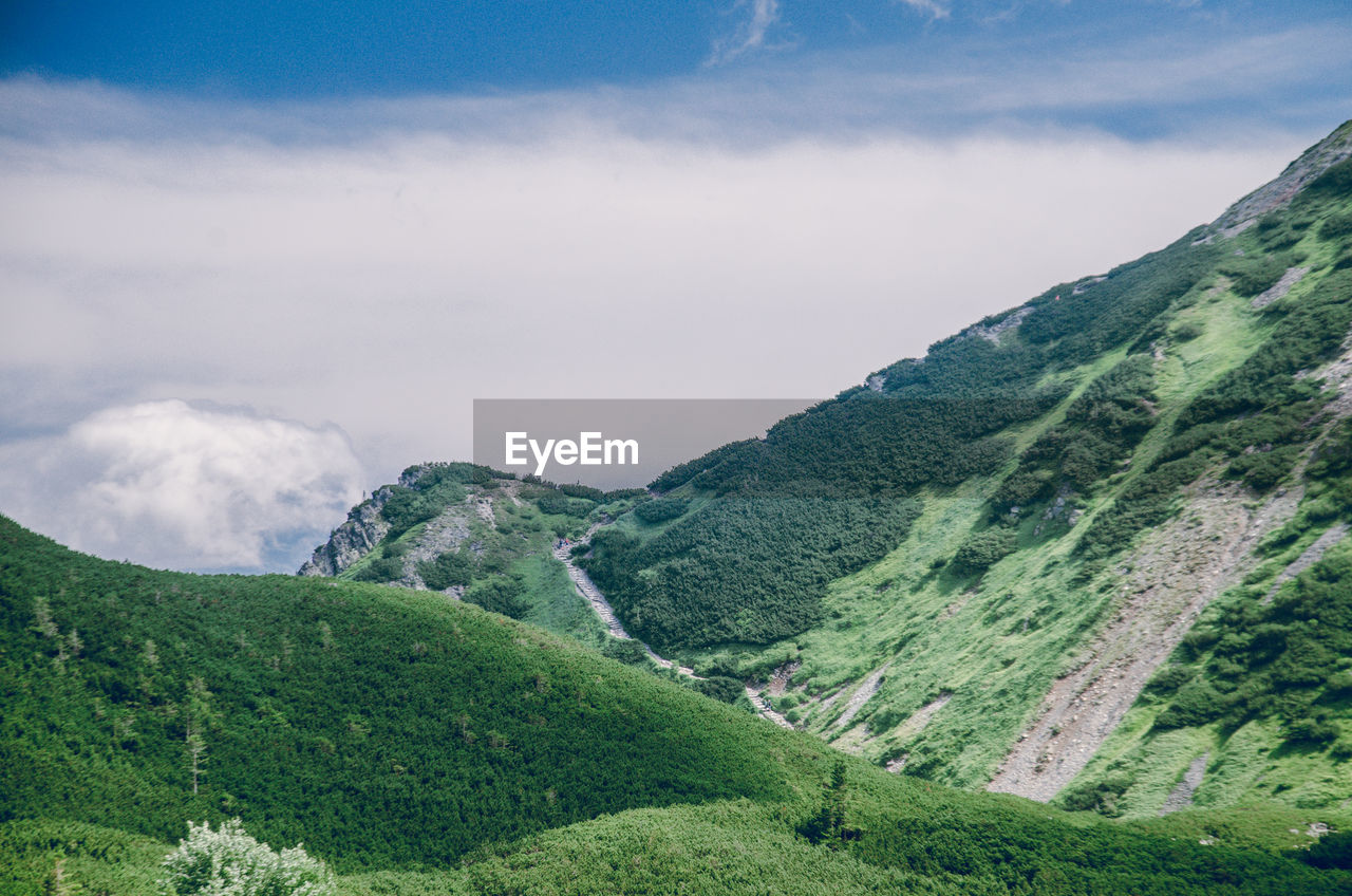 Scenic view of mountains against sky